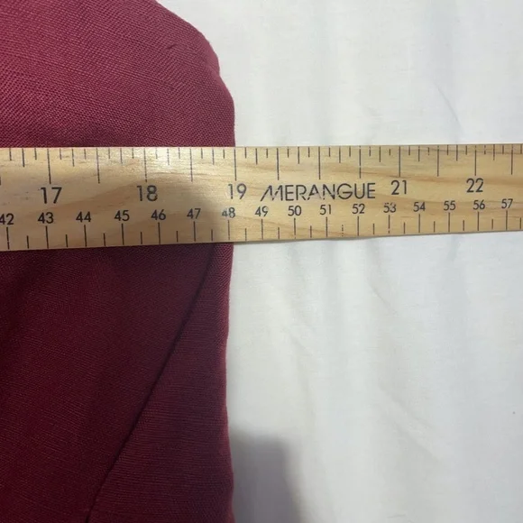 Mexx Womens Wrap Dress Burgundy Tie Closure Sleeveless V-Neck Linen Size M - Picture 6 of 11